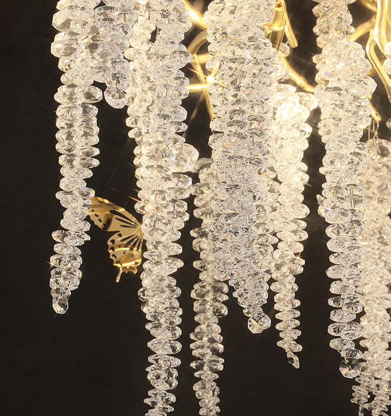 Wisteria Crystal Drop Pendant Gold