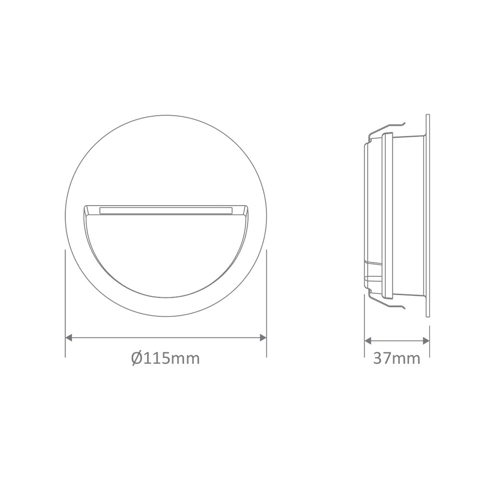 Zac-4 4W LED 12V DC Round Recessed Light Silver / White - 19775