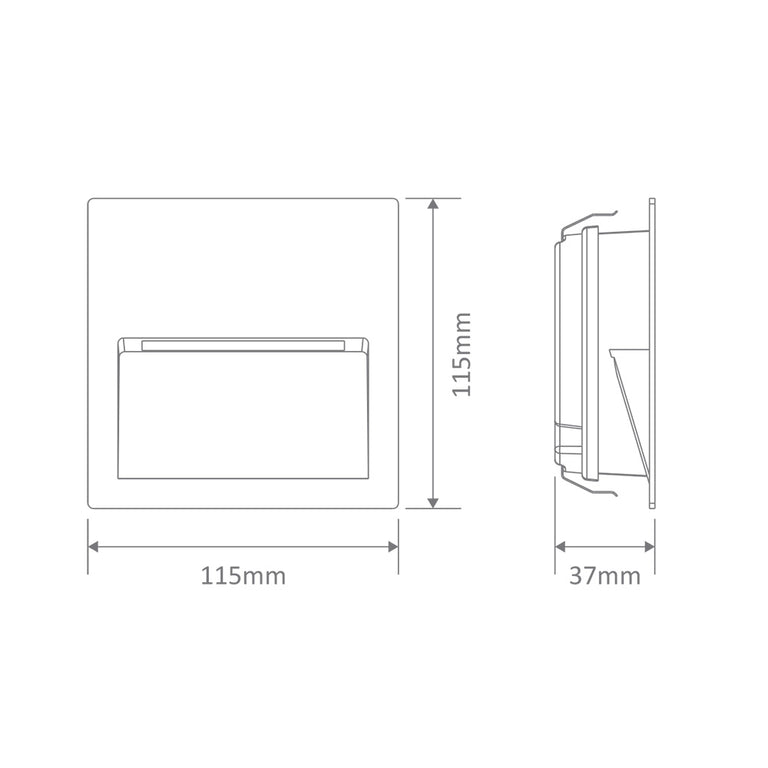 Zac-4 4W LED 240V Square Recessed Light Black / Warm White - 19735