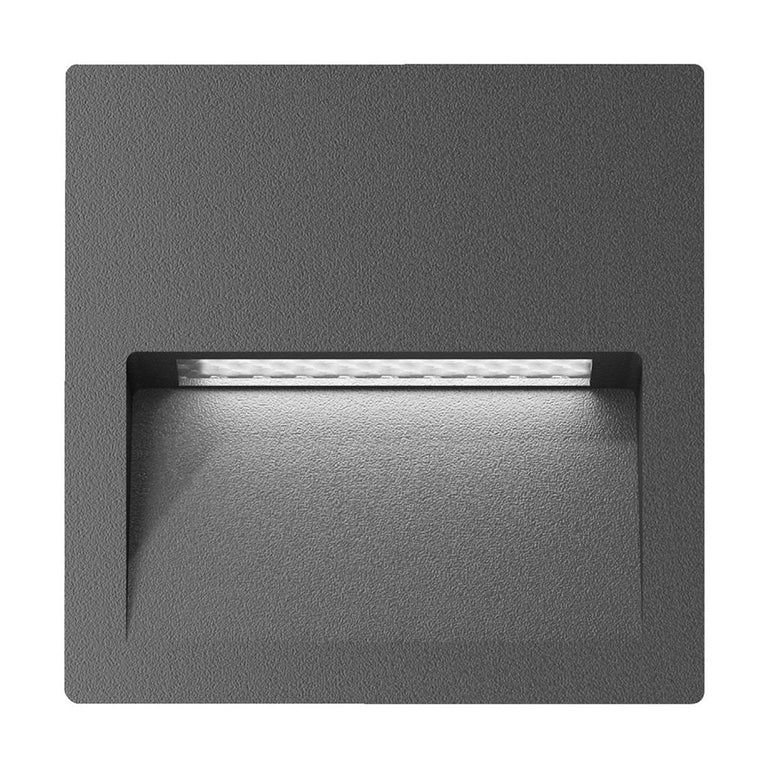 Zac-4 4W LED 240V Square Recessed Light Dark Grey / White - 19738