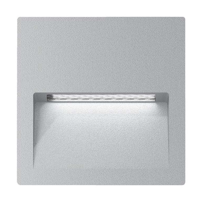 Zac-4 4W LED 240V Square Recessed Light Silver / Warm White - 19739