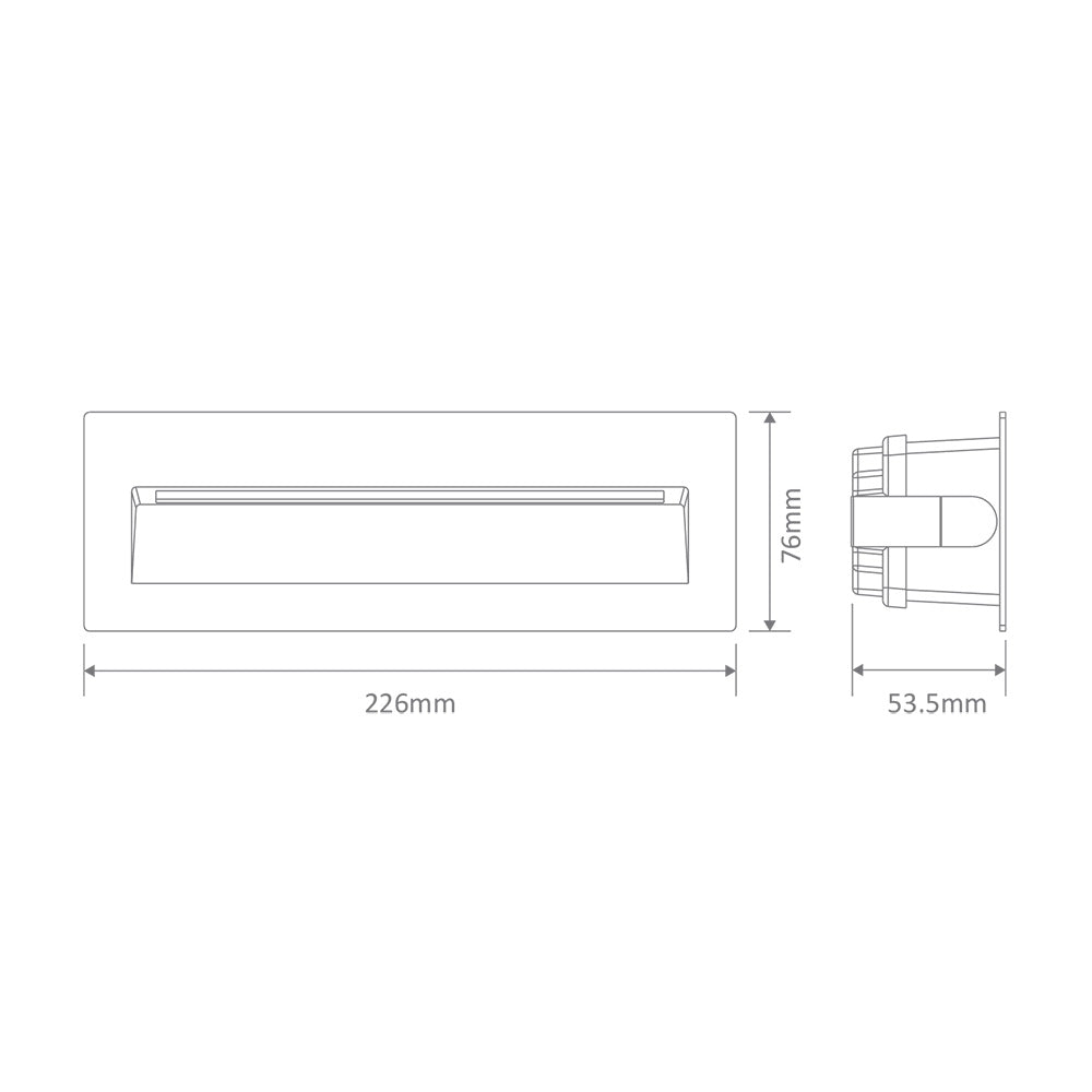 Zac-8 8W LED 12V DC Rectangular Recessed Brick Light Dark Grey / Warm White - 19788