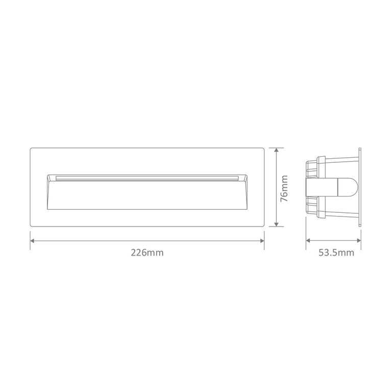 Zac-8 8W LED 12V DC Rectangular Recessed Brick Light Silver / White - 19791