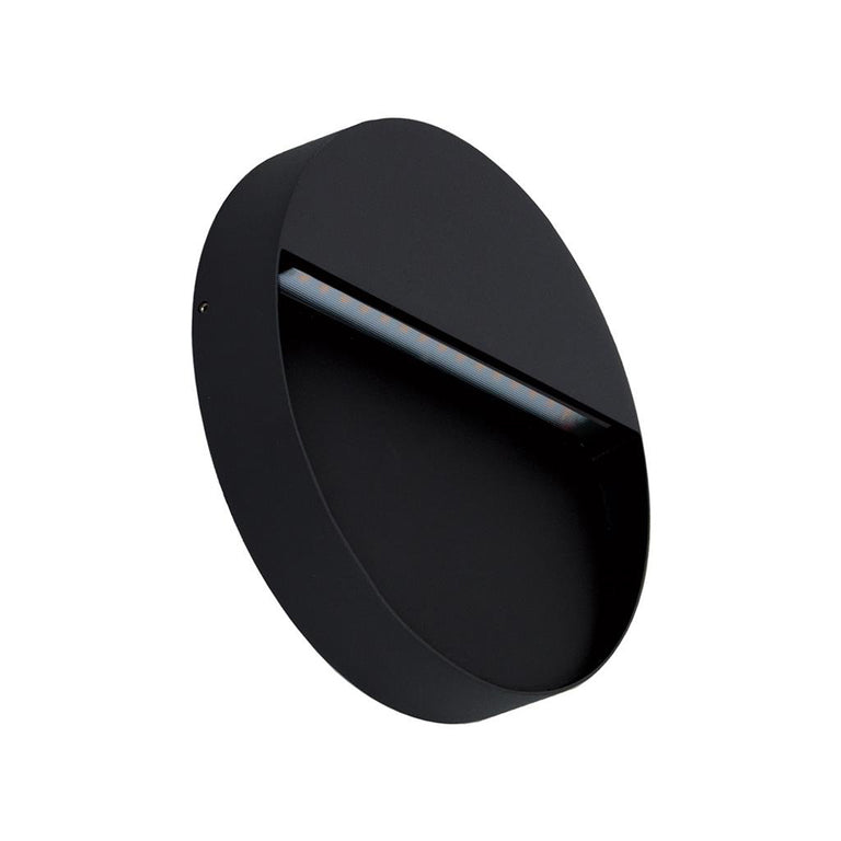 Zeke 9W 240V Round LED Wall Light Black / White - 19515