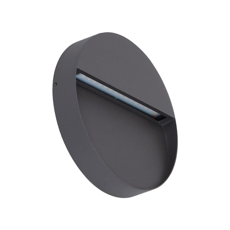 Zeke 9W 240V Round LED Wall Light Dark Grey / Warm White - 19488