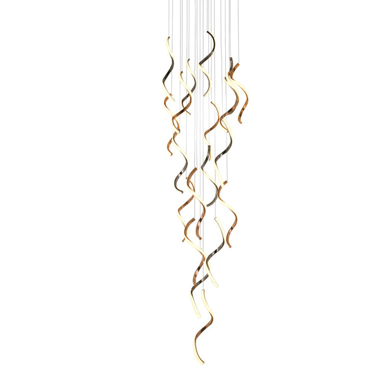 Ziggy 19 Light LED Pendant Rose Gold / Black