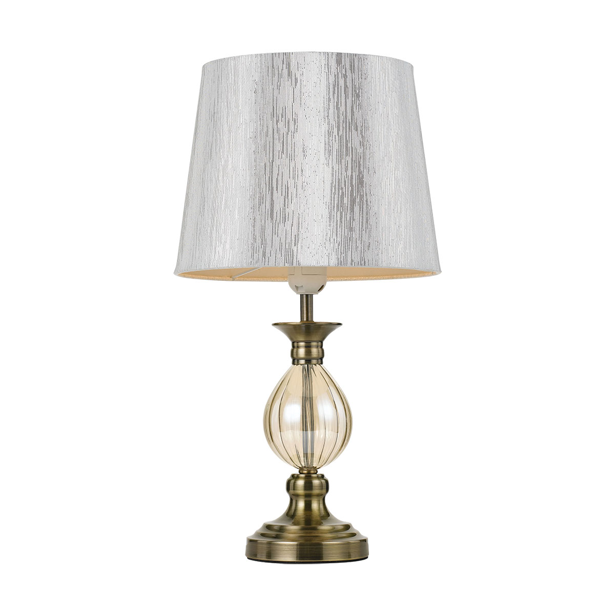 Crest 1 Light Table Lamp Antique Brass, Antique Double Light Table Lamp White