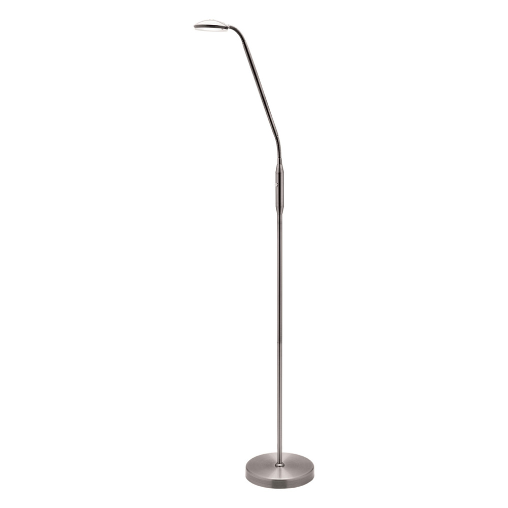 Dylan 6W LED Touch Dimmable Floor Lamp Brushed Chrome / Neutral White