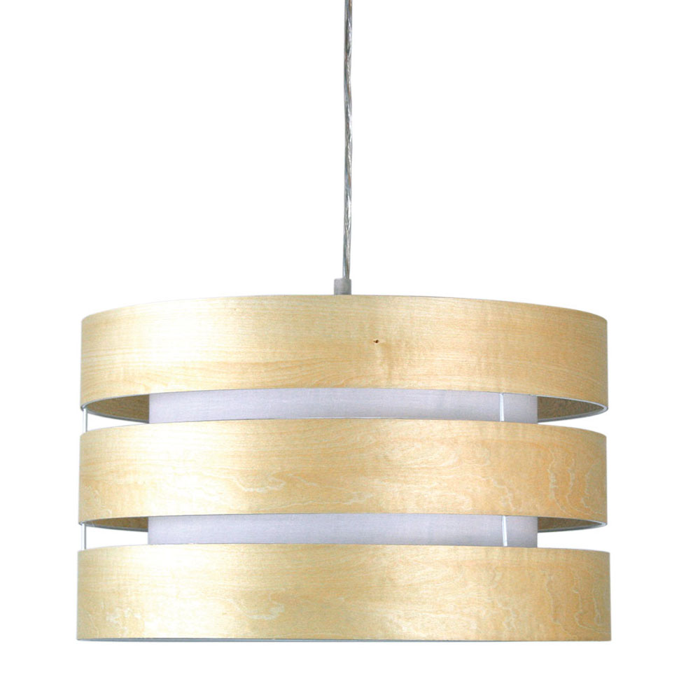 Taho 1 Light Pendant Timber Drum Shade Beech Ol2551