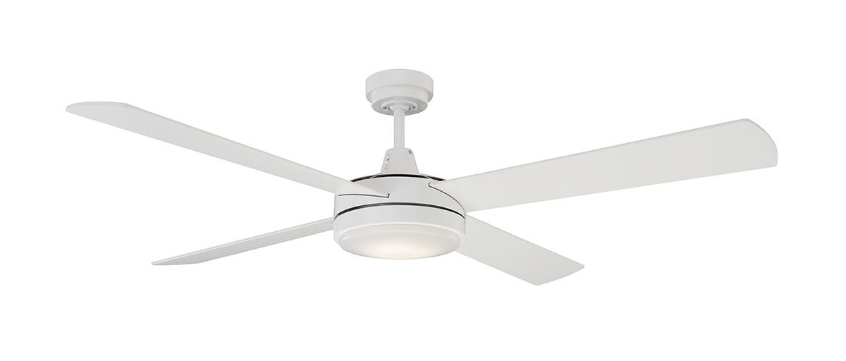 Luna Led Slim Profile 52 Ceiling Fan With 20w Led Light White Fc557