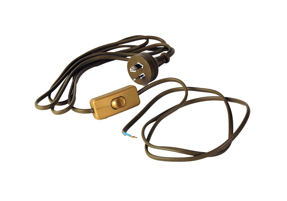 Swtched Lead Double Insulated With Plug Gold OLA02/12GD