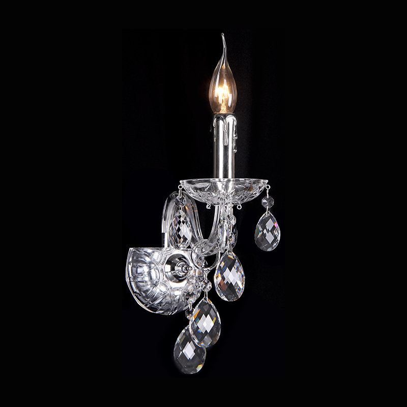 Venice 1 Light Crystal Wall Light Chrome