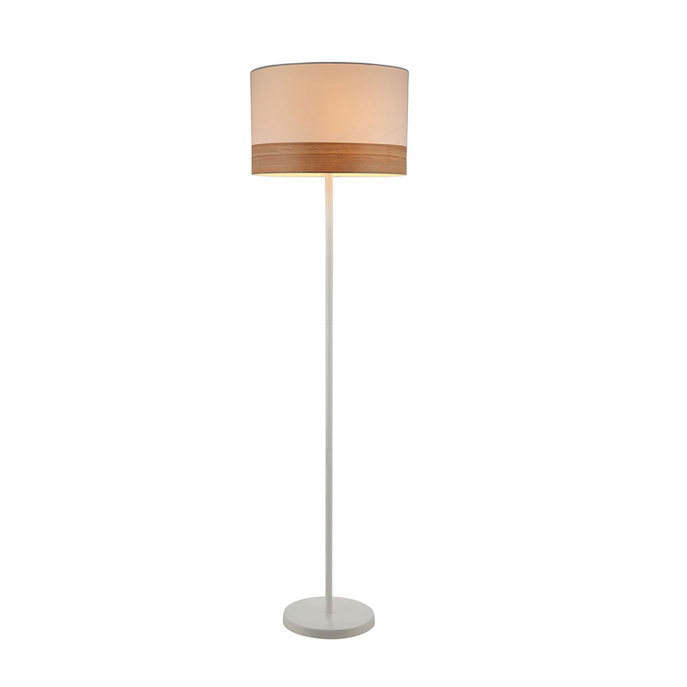 Large Round Floor Lamp White - TAMBURA11FL