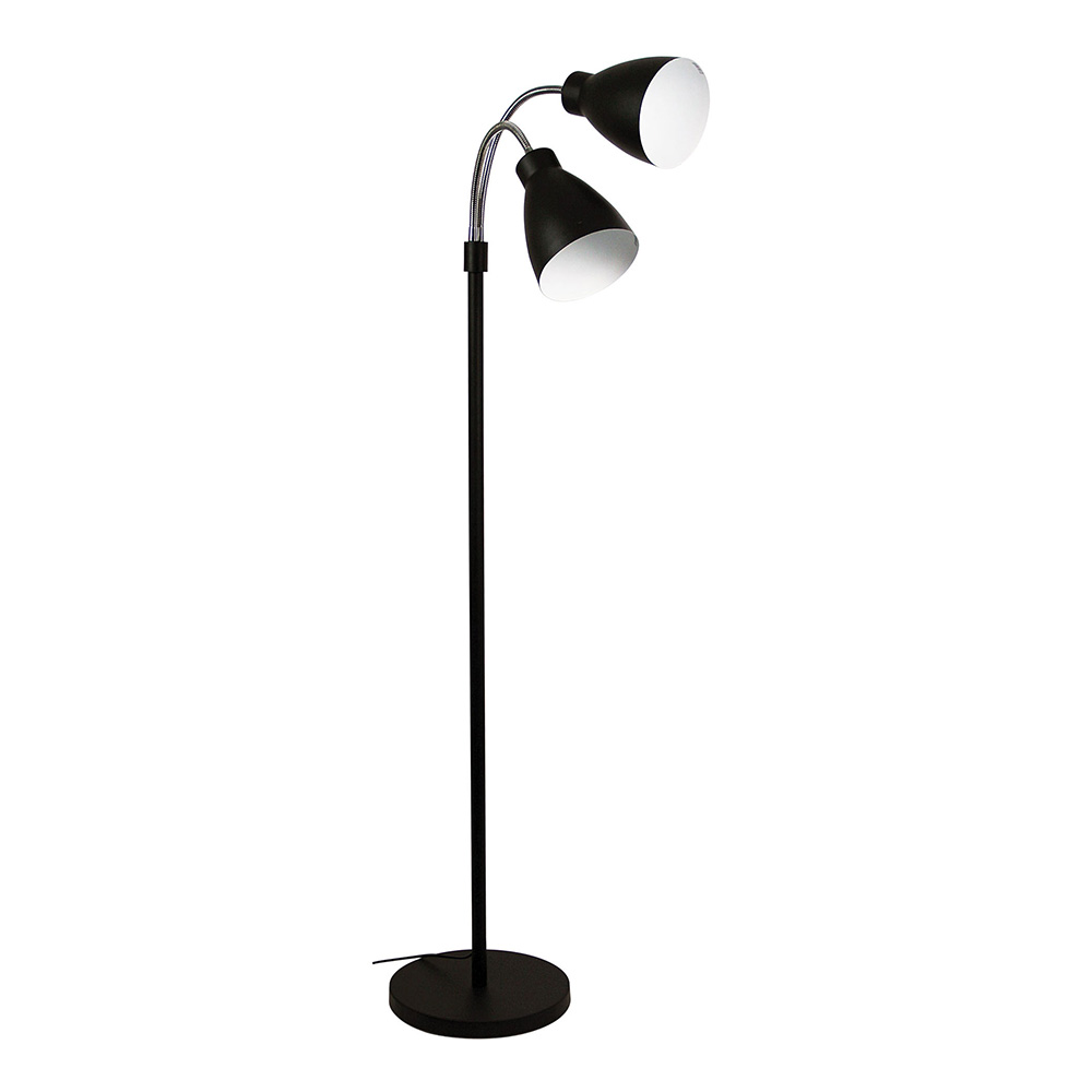 Retro 2 Light Flexible Neck Floor Lamp, Flexible Floor Lamp
