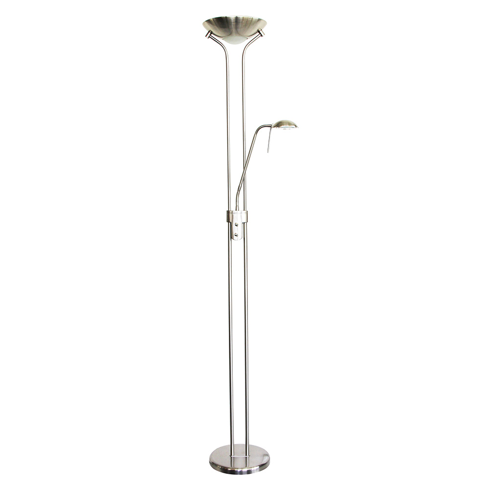 Alena 24 Watt Dimmable LED 'Mother & Child' Floor Lamp Brushed Chrome