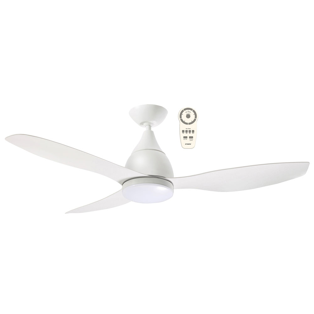 Vantage 52 Dc Ceiling Fan White With 20w Dimmable Led Light Tri Col