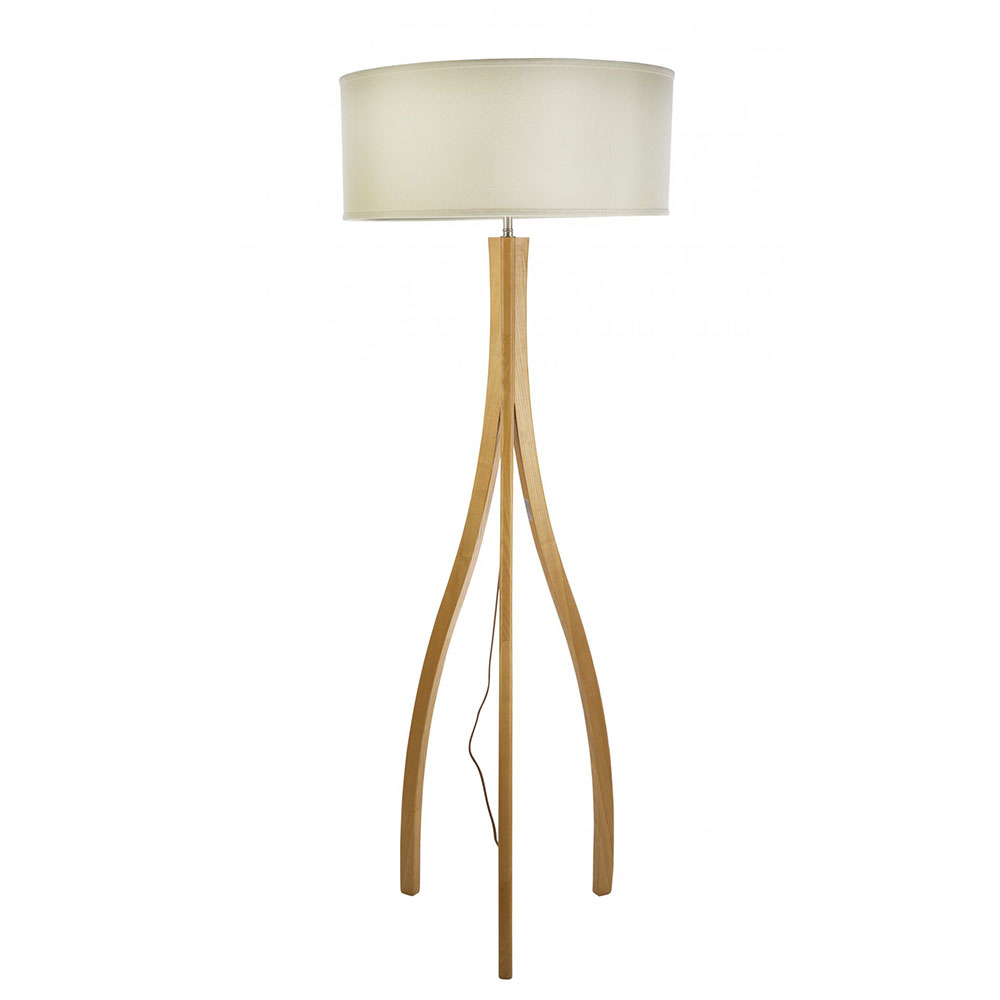 Danmark 1 Floor Lamp Wooden / Off White -