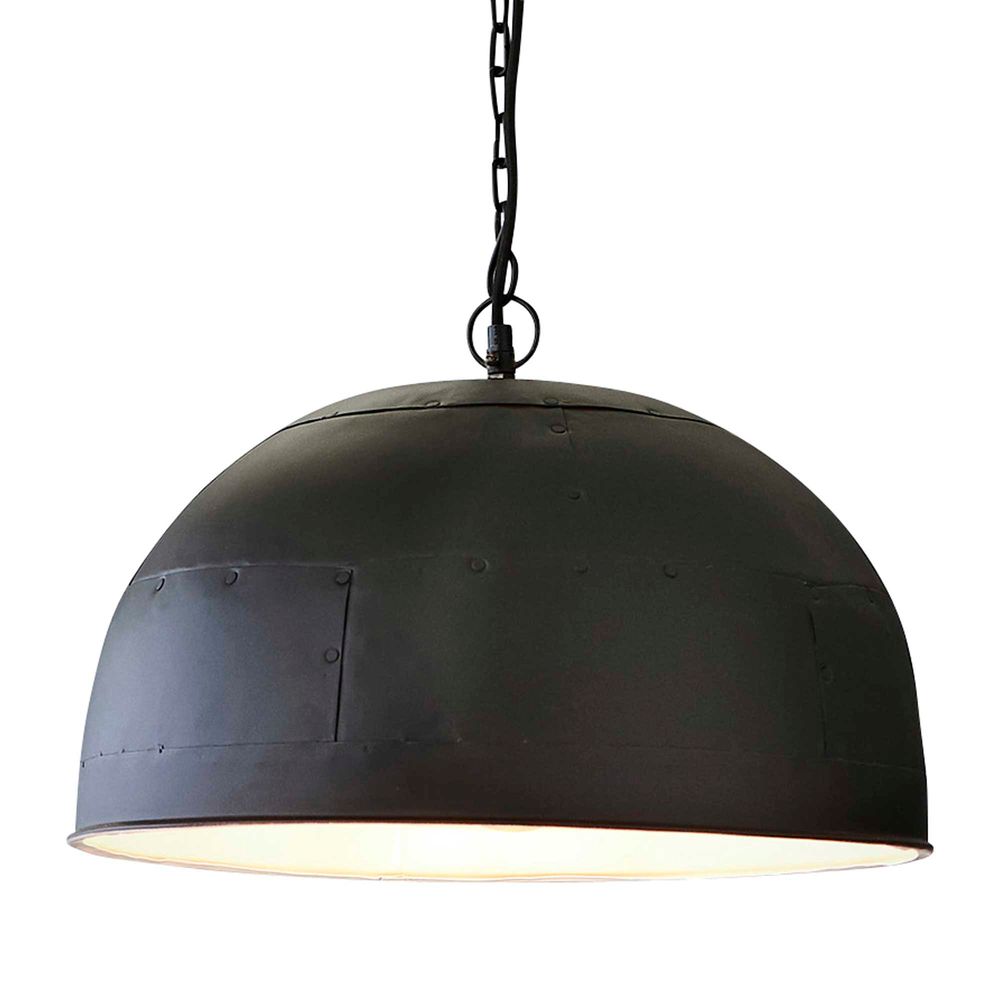 Noir Iron Dome Pendant Large Matt Black 