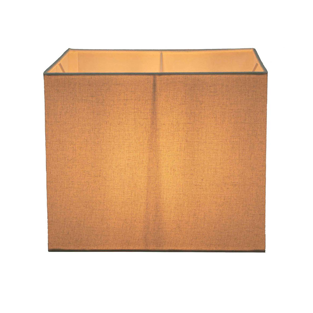 Small Square 12" x 12" x 10" Lamp Shade Textured Ivory Linen ELSZSQ1