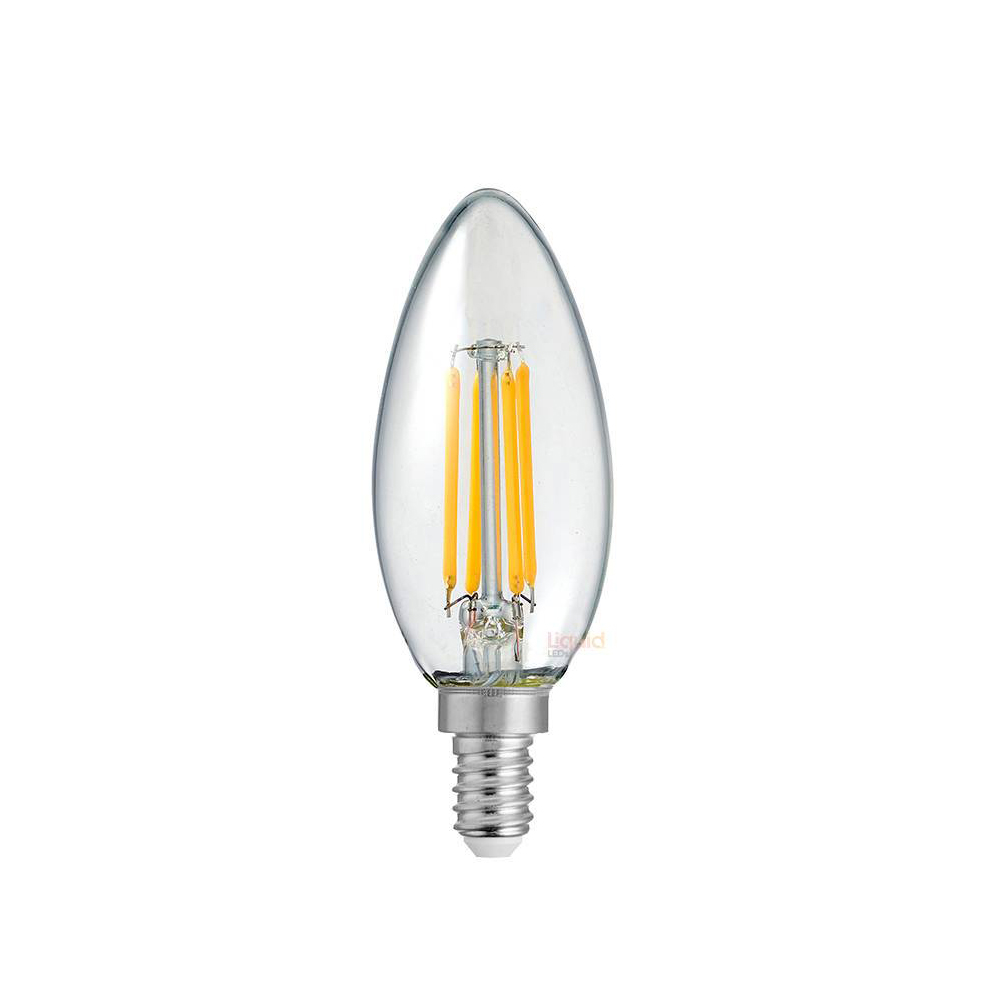verwijderen Aanpassing Rechthoek Filament Clear Candle 12V LED 4W E14 Dimmable / Warm White - F414-C35-