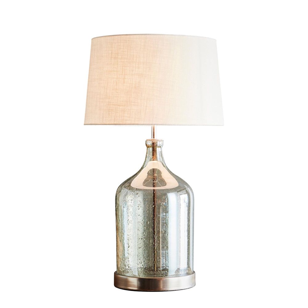 Re Flagon Stone Effect Glass Table, Pale Green Table Lamp Shade