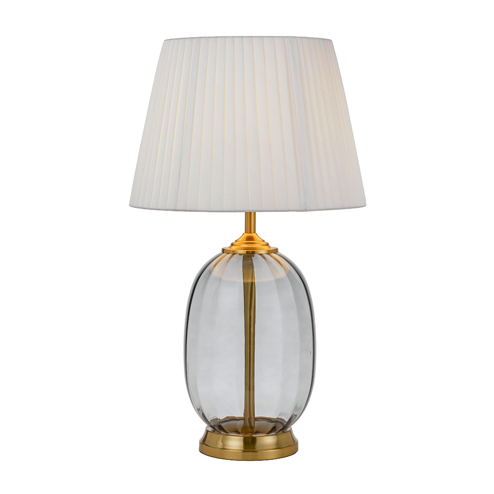 Perla Table Lamp Antique Gold Smoke, Antique Gold Table Lamps