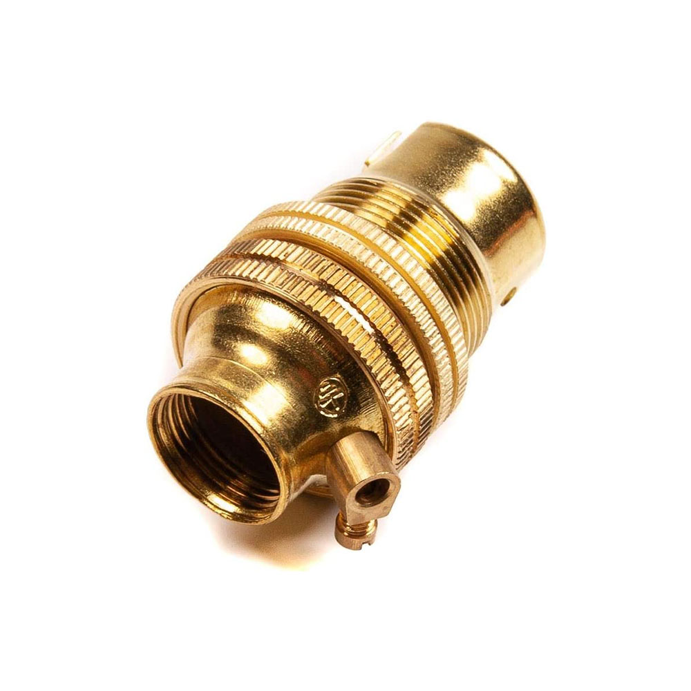 Lampholder SBC Brass Threaded With 10mm Base Fixing - ACLH1012E