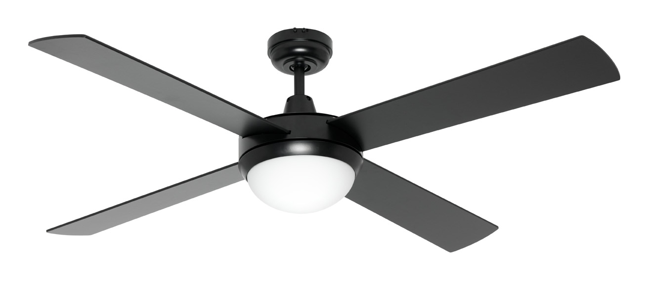 Caprice 52 Ac Ceiling Fan With B22 Light Kit Black Fc252134bk