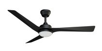 Modn-3 52" AC Ceiling Fan with 12W Dimmable LED Light Black / Warm White - FM30BL + LH16BL