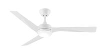 Modn-3 52" AC Ceiling Fan with 12W Dimmable LED Light White / Warm White - FM30WH + LH16WH