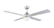 Tempo AC 48" Ceiling Fan With 2 x E27 Light Kit Brushed Chrome - 100012/13