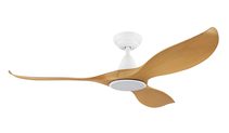 Noosa 52" 18W LED DC Ceiling Fan Bamboo & White / Tri-Colour - 204115