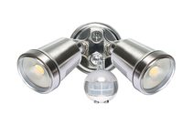 Hunter-III 22W LED Twin Spotlight With Sensor Brushed Aluminium / Cool White - 19245/13