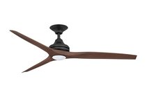 Spitfire 2 60" AC Ceiling Fan With 17W Dimmable LED Black Motor / Walnut Polymer Blades - MS21BL + BS21WA + SPI17LED