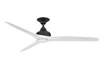 Spitfire 2 60" AC Ceiling Fan With 17W Dimmable LED Black Motor / White Wash Polymer Blades - MS21BL + BS21WW + SPI17LED