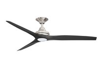 Spitfire 2 60" AC Ceiling Fan With 17W Dimmable LED Brushed Nickel Motor / Black Polymer Blades - MS21BN + BS21BL + SPI17LED