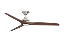 Spitfire 2 60" AC Ceiling Fan With 17W Dimmable LED Brushed Nickel Motor / Walnut Polymer Blades - MS21BN + BS21WA + SPI17LED