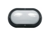 Plain Trim 10W LED Polycarbonate Bulkhead Black / Warm White - LJL6001-BL