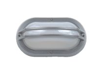 Double Guard 10W LED Bulkhead Polycarbonate Bulkhead Silver / Grey / Warm White - LJL6002-SG