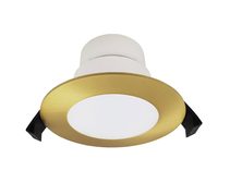 Roystar 9W Dimmable LED Dip Switch Flush Downlight Satin Brass / Tri-Colour - 202619N + 202629