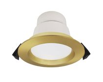Roystar 9W Dimmable LED Dip Switch Recessed Downlight Satin Brass / Tri-Colour - 202619N + 202631