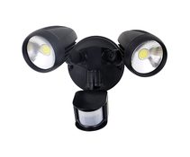 Muro 30 Watt Twin Head LED Spotlight with Sensor Black / Tri Colour - 25062