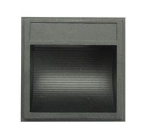 CLA4136W Square 240V Surface Mounted 2.4W LED Steplight - Black Finish / Warm White LED