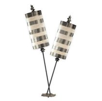 Nettle 2 Light Table Lamp Silver & Cream - FB/NETTLELUX/S/TL