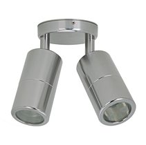 Shadow 12W 240V Dimmable LED Double Adjustable Wall Pillar Light Titanium Silver / White - 49174