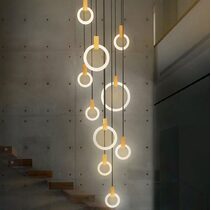 Hooping 10 Light Dimmable LED Pendant Gold / Warm White