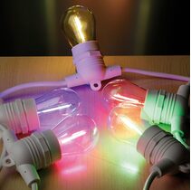 Solar Festoon 10 Light 12V LED Fixed Light Kit White / Multicolour IP65 - 205721N