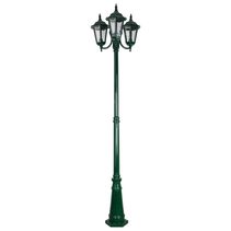Chester Triple Head Curved Arm Tall Post Light Green - 15059