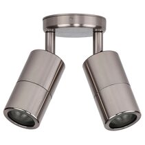 Tivah 10 Watt 240V LED Double Adjustable Wall Pillar Light Titanium Aluminium / Warm White - HV1387GU10W