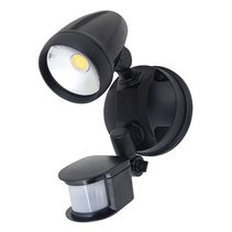 Muro 15 Watt Single Head LED Spotlight with Sensor Black / Tri Colour - 25056